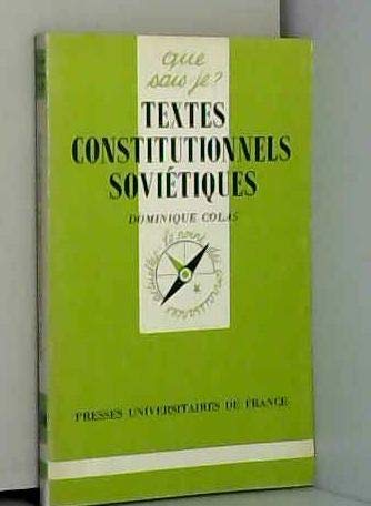 Textes constitutionnels soviétiques 9782130400455