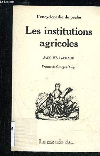 Les Institutions agricoles 9782866762483