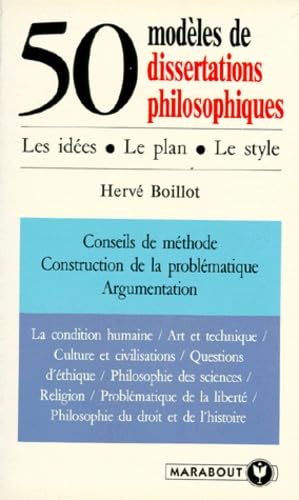 50 modèles de dissertations philosophiques 9782501019248
