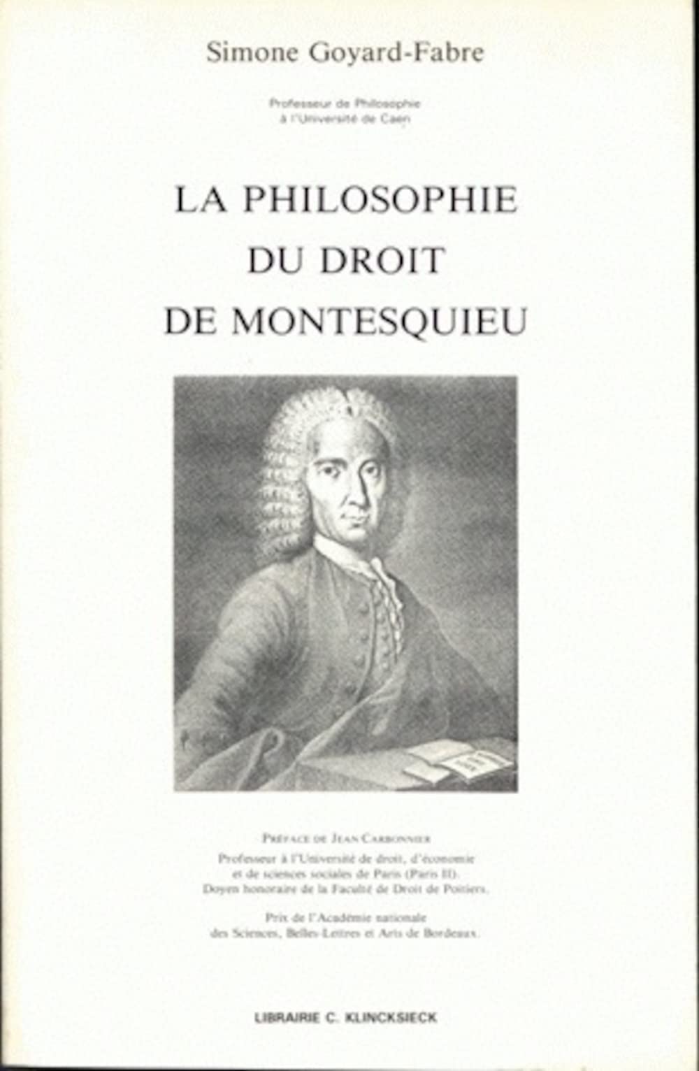 La Philosophie du droit de Montesquieu 9782252015223