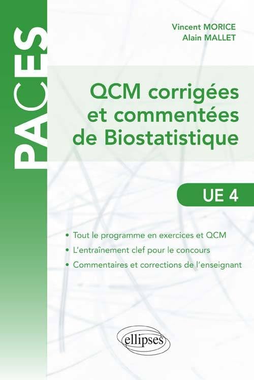 QCM corrigées & commentées de Biostatistique UE 4 9782729871871