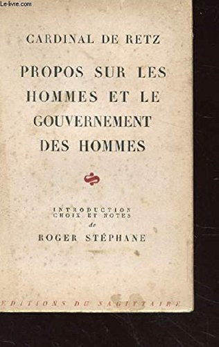 Propos sur les hommes et le gouvernement des hommes