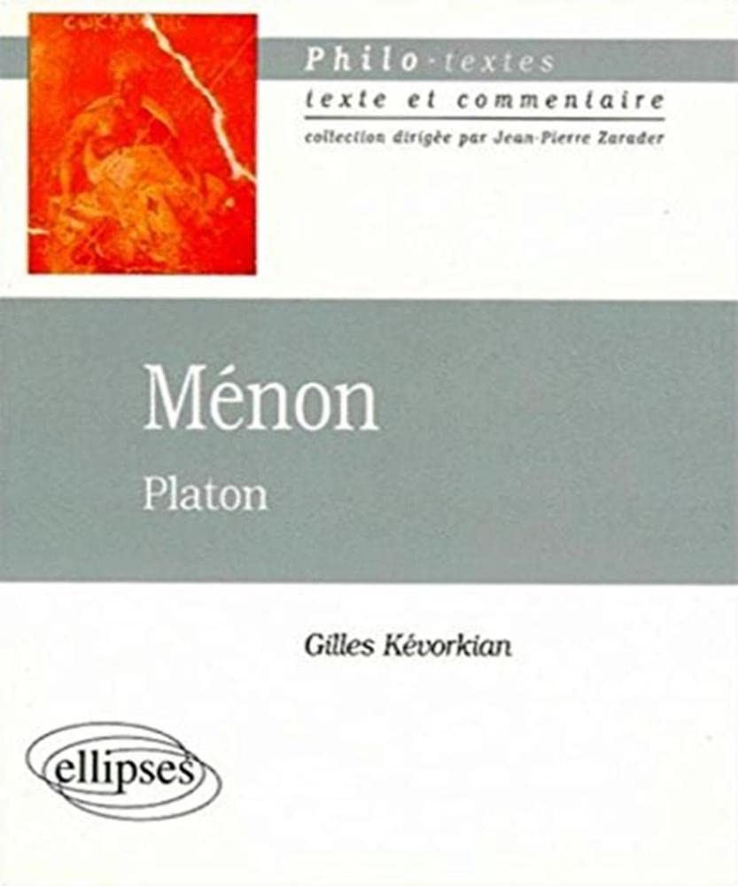 Ménon, Platon 9782729849047
