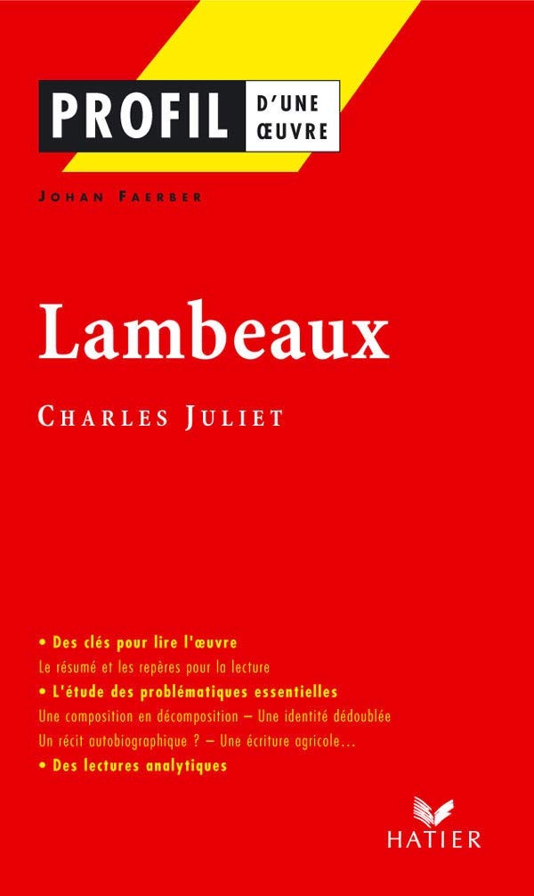 Lambeaux de Charles Juliet 9782218750878