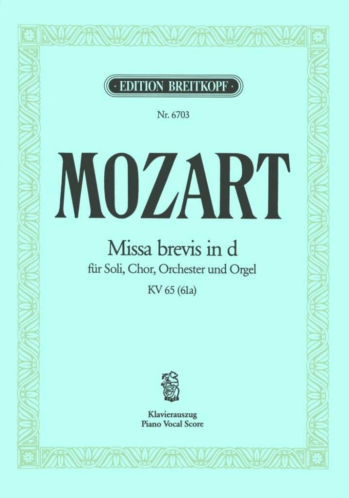 Missa brevis in d minor (k 65)(ka) chant 9790004169049