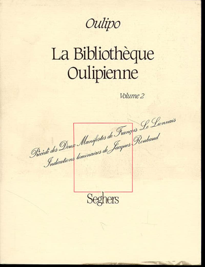Bibliothèque oulipienne - T2 (02) 9782232103094