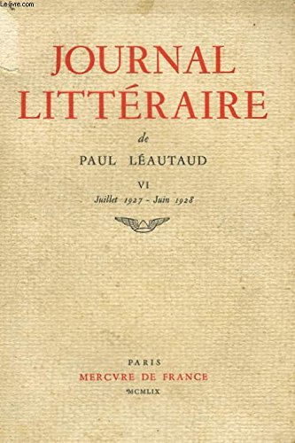 Journal litteraire, tome vi: juillet 1927 - juin 1928 3665375088151
