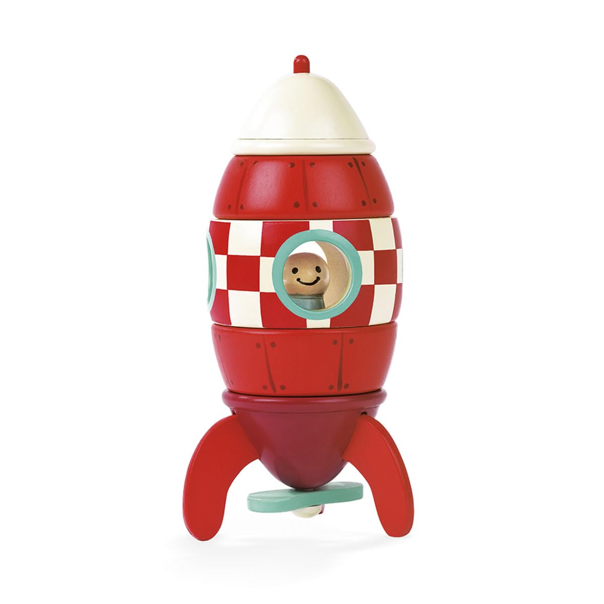 Janod - Kit Magnet Fusée - Fusée Aimantée à Construire - Jouet d'Éveil en Bois - Jeu de Construction - Imaginer et Construire - Dès 2 Ans, J05207 3700217352073