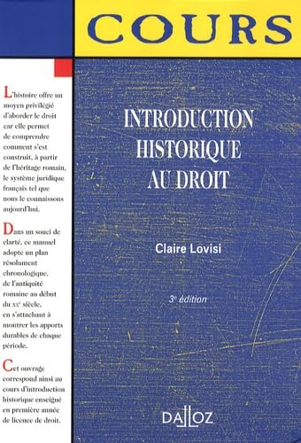 Introduction historique au droit: Edition 2007 9782247074846