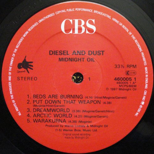 Diesel And Dust - Midnight Oil LP 5099746000516