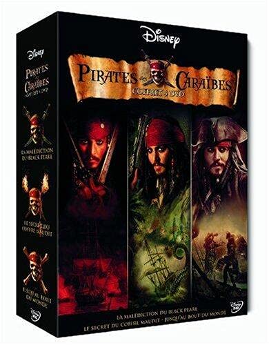 Pirates des Caraïbes - La trilogie : La malédiction du Black Pearl + Le secret du coffre maudit + Jusqu'au bout du monde - coffret collector 4 DVD 8717418140236