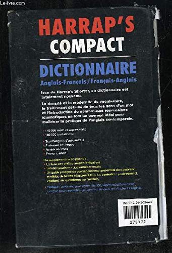 HARRAP S COMPACT. DICTIONNAIRE ANGLAIS FRANCAIS / FRANCAIS ANGLAIS. 9782744121647