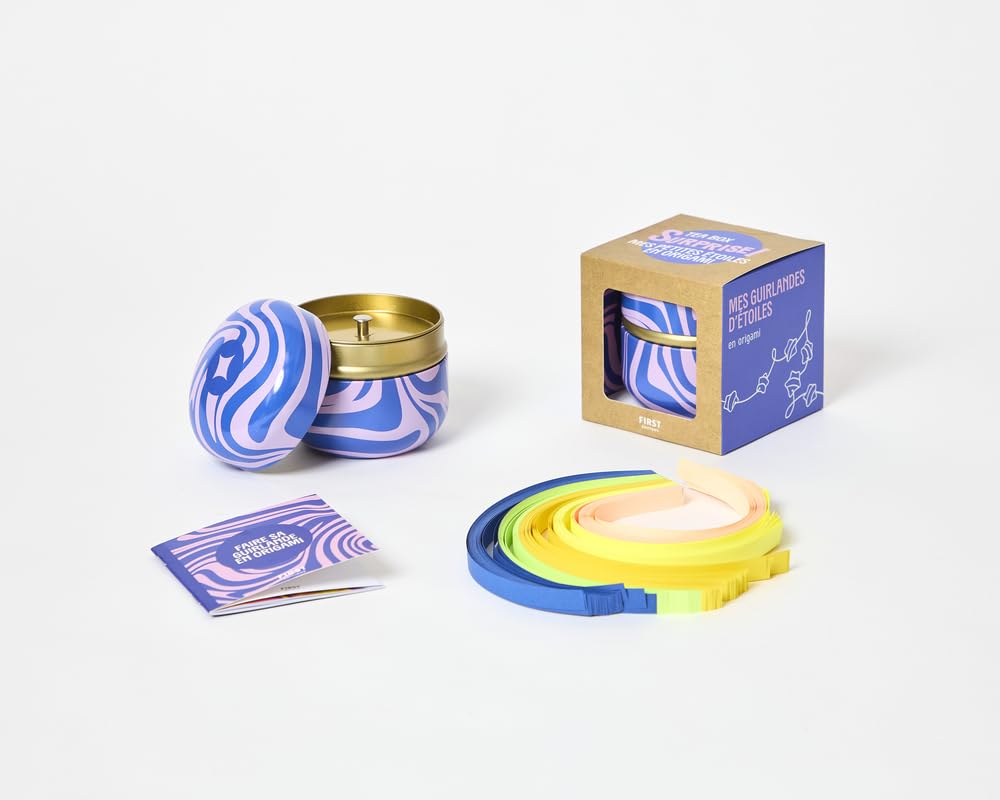Coffret Tea Box Surprise - Mes petites étoiles en origami - le parfait secret santa !: 1 boite à thé ronde en métal - des bandelettes d'origami - des tutos - DIY 9782412103388