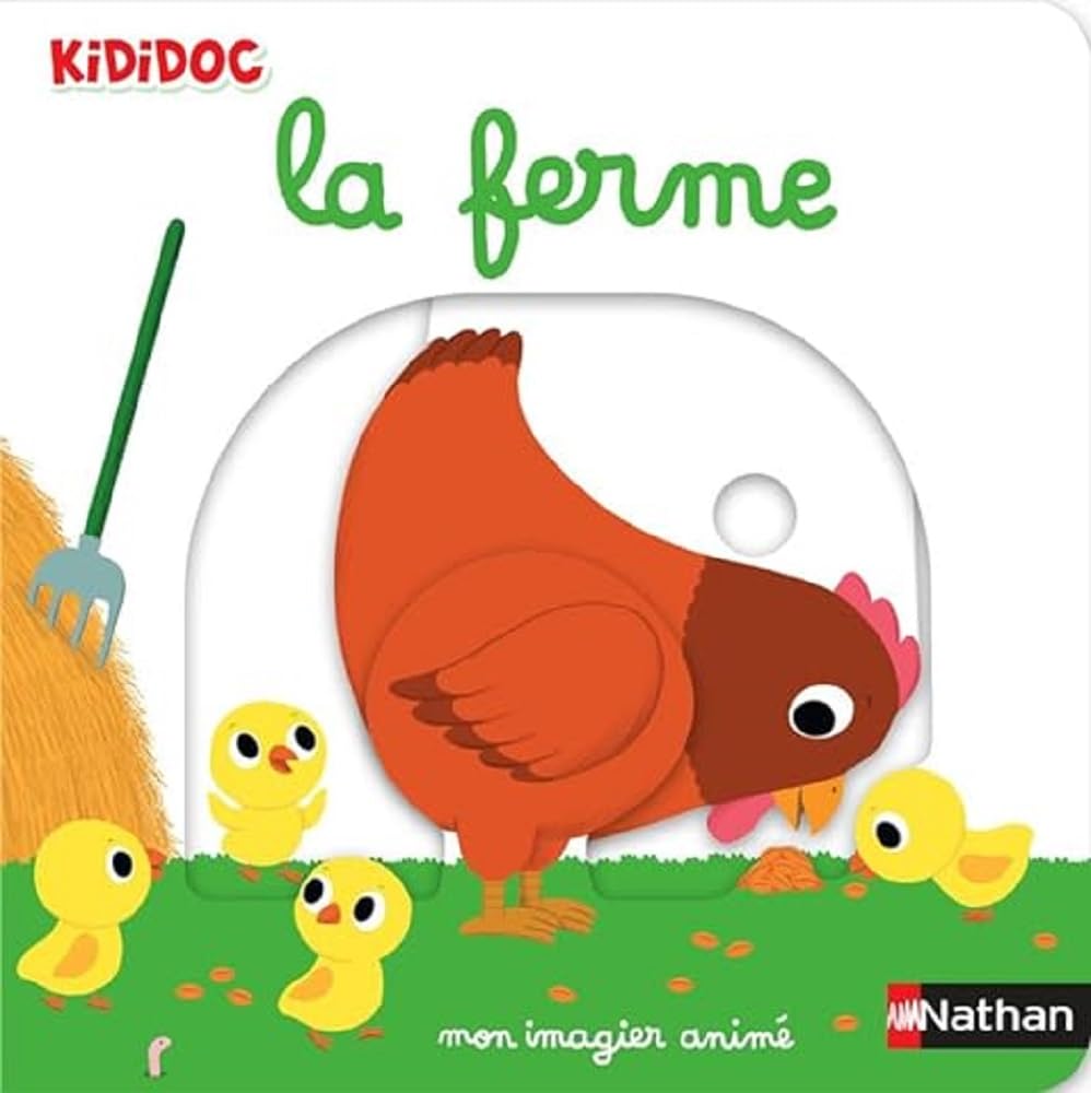 Mon imagier animé Kididoc - la ferme - nouvelle édition - Une histoire parfaite à découvrir à Pâques - Dès 1 an 9782095024123