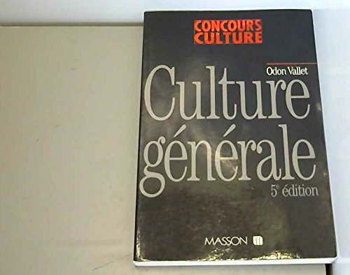 Culture Generale 9782225848100
