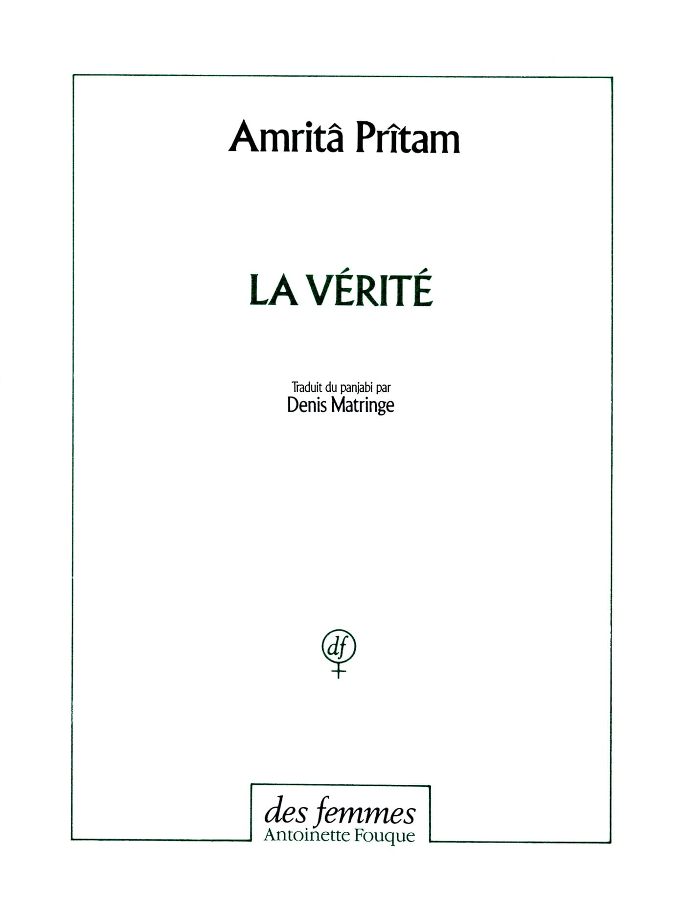 La Vérité 9782721003539