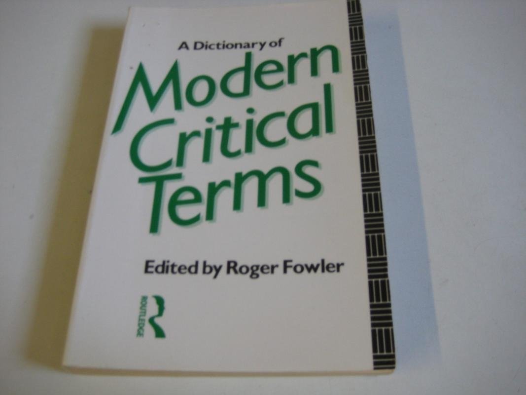 A Dictionary of Modern Critical Terms 9780415058841