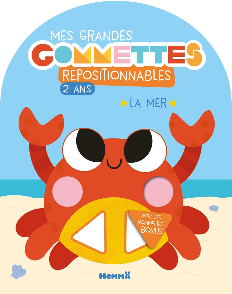 Mes grandes gommettes - La mer - livre de gommettes repositionnables - 2 ans - livre activités - animaux de la ferme 9782508060694