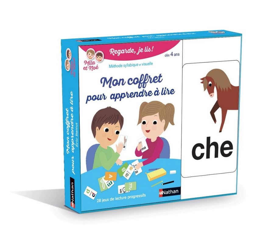 Mon coffret pour apprendre à lire - Mila et Noé - 28 jeux de carte - Dès 4 ans 9782091933955