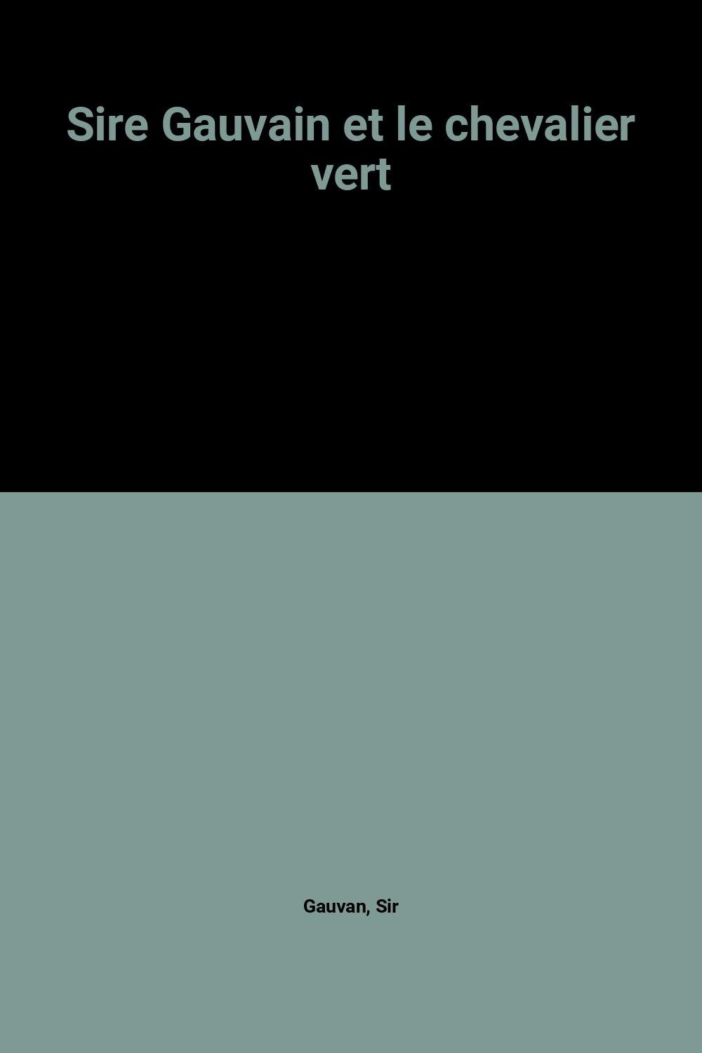 Sire Gauvain et le chevalier vert 9782264017352