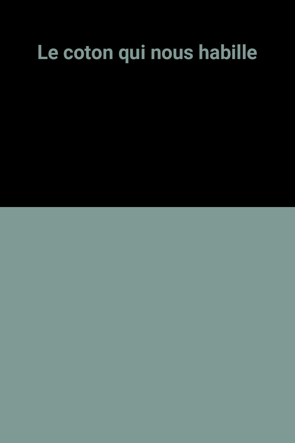 Le Coton qui nous habille 9782070397303