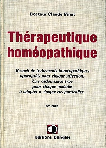 Thérapeutique homéopathique 9782703301738