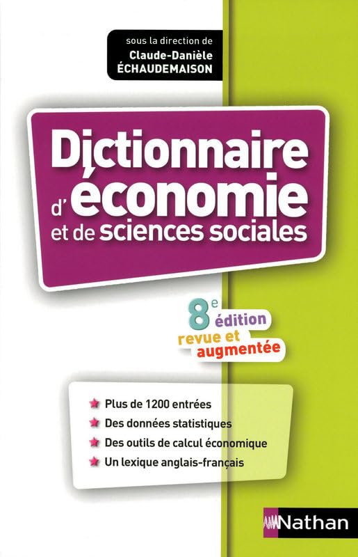 Dictionnaire d'économie et de sciences sociales 9782091860572