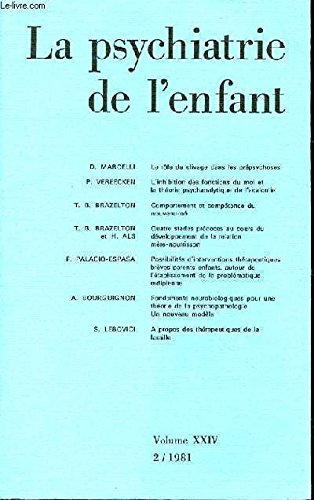 La psychiatrie de l'enfant. Volume XXIV 1/1981