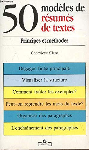 50 modèles de résumés de textes 9782501016315