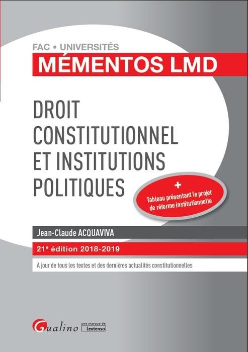 Droit constitutionnel et institutions politiques 9782297068031