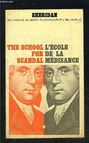 L'École de la médisance: - TEXTE ORIGINAL ET VERSION FRANCAISE PAR M. HUCHON 9782700712988