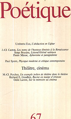 Poétique, numéro 67 9782020093248
