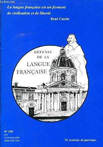 Défense de la langue française. n°207 9782743433031