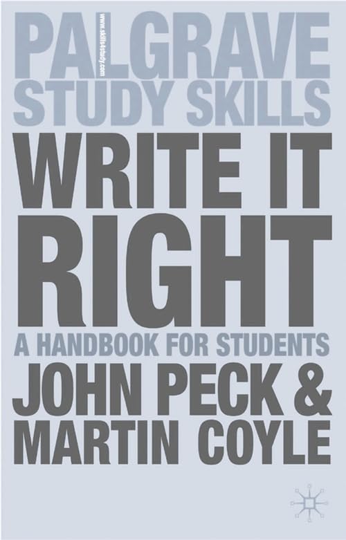 Write It Right: A Handbook for Students 9781403994875