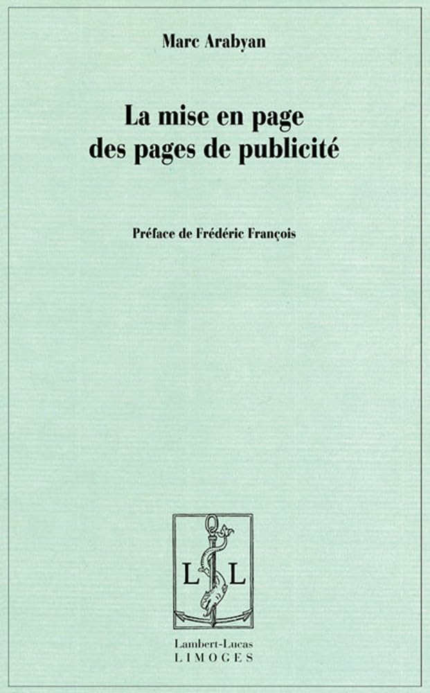 La mise en page des pages de publicité 9782915806137