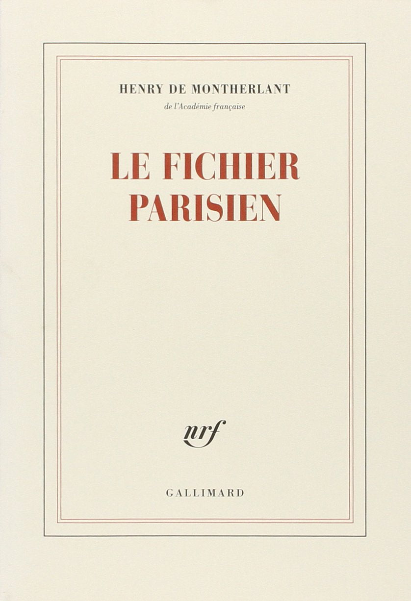 Le Fichier parisien 9782070289844