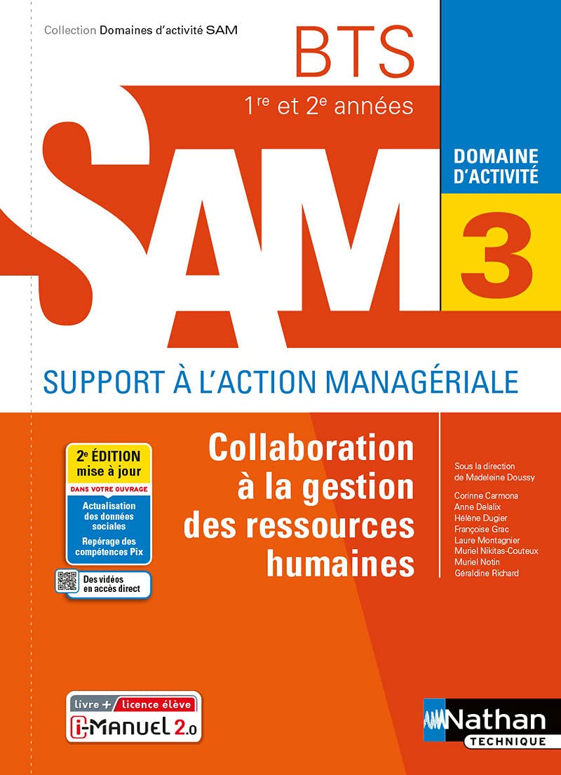 Domaine d'activité 3 - Collaboration à la gestion des ressources humaines - BTS SAM 1re et 2e années - Coll. Domaines d'activité SAM 9782091672960
