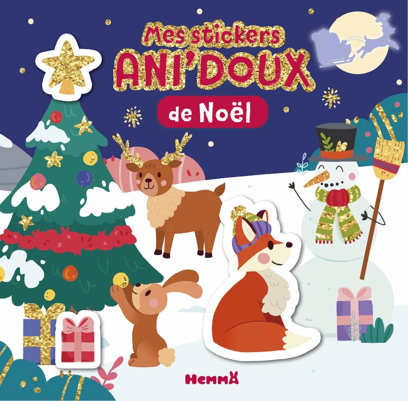 Les Ani'doux - Mes stickers Ani'doux de Noël - livre stickers - 3 ans - stickers brillants - livre autocollants - Livre d'activités 9782508062087