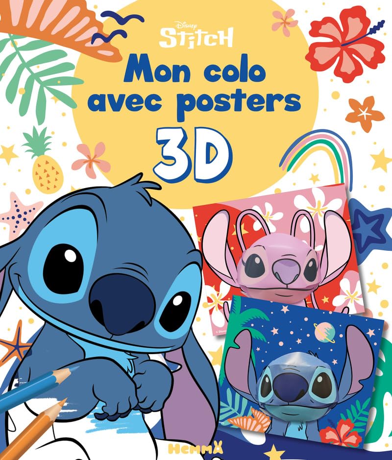 Disney Stitch - Mon colo avec posters 3D - coloriage 5 ans - coloriage poster - poster 3D - coloriage Stitch - coloriage Disney - poster Stitch 9782508062186
