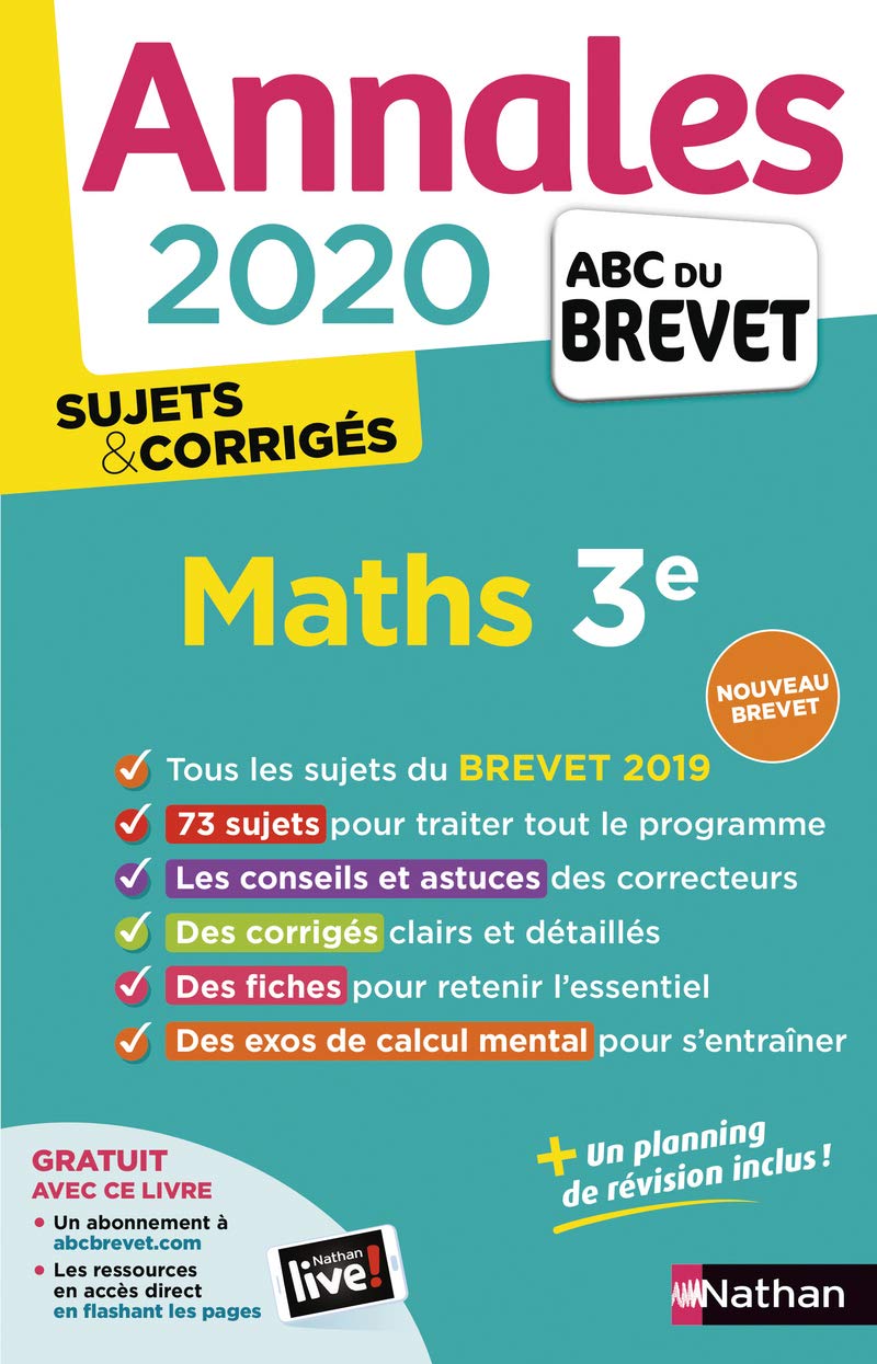 Annales ABC du Brevet 2020 Maths - Corrigé 9782091574523