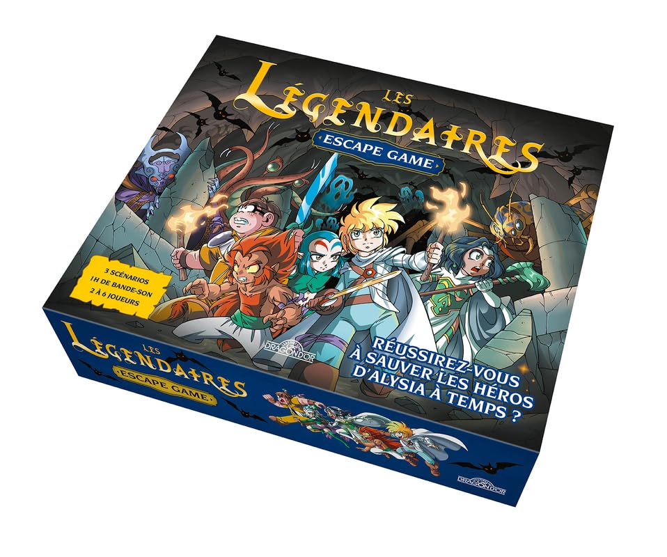 Les Légendaires – Escape game – Escape game familial de 2 à 6 joueurs – Un poster, 3 livrets, 135 cartes et une bande-son – À partir de 8 ans 9782821215559