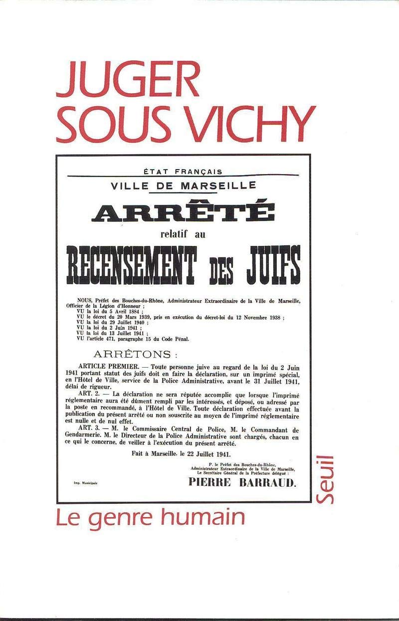 Le Genre humain, n° 28: Juger sous Vichy 9782020235020