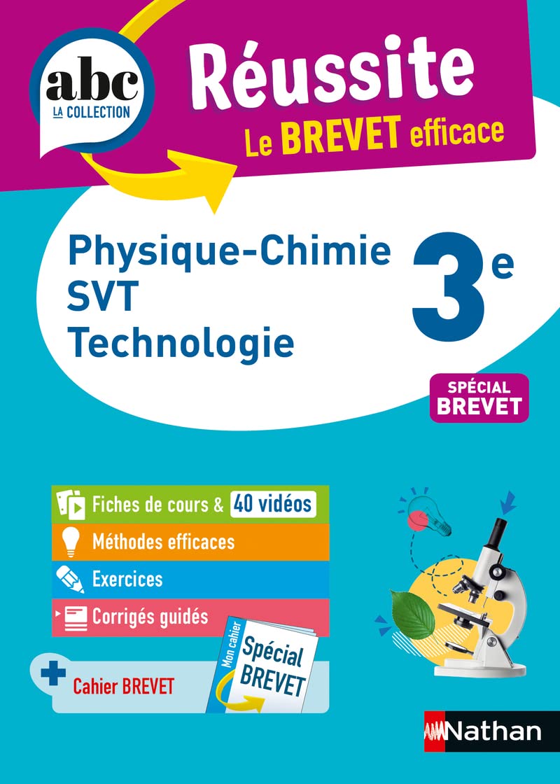 Physique-Chimie - SVT (Sciences de la vie et de la Terre) - Techno 3e - ABC Réussite - Le Brevet efficace - Cours, Méthode, Exercices - Brevet 2026 9782091571065