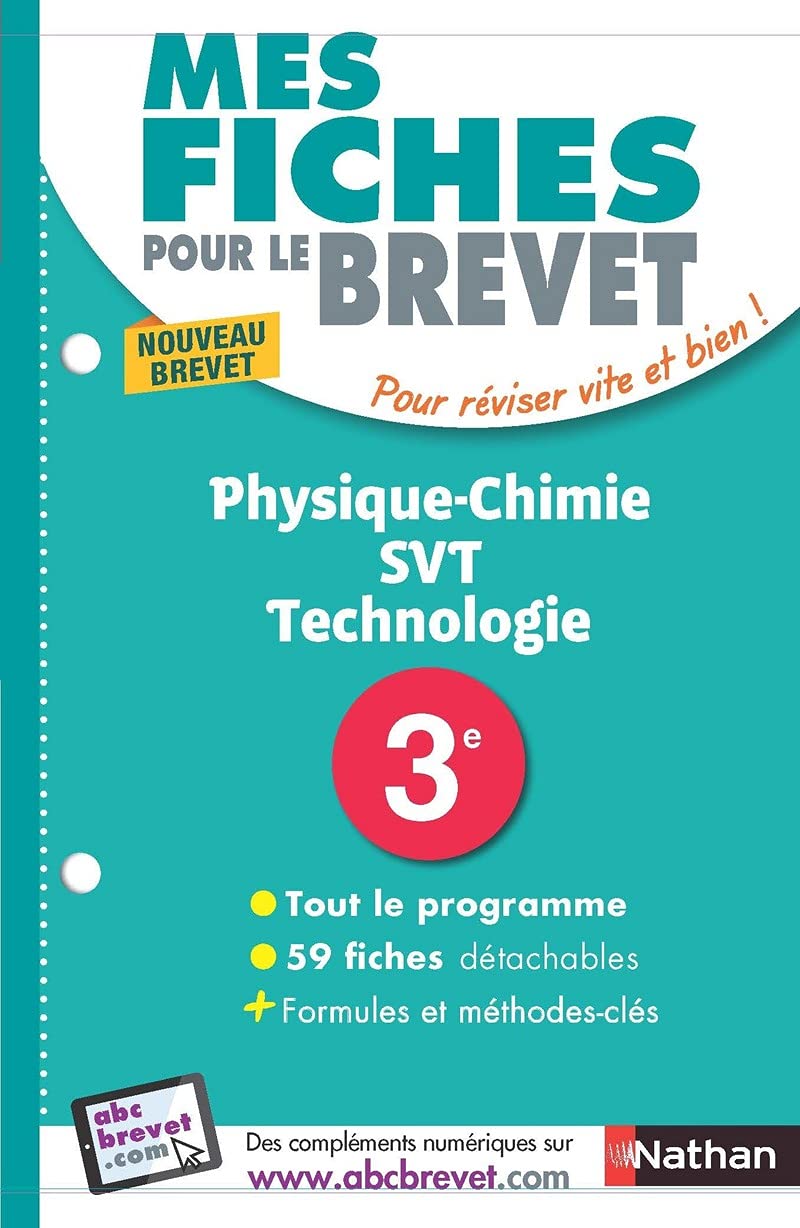 Physique-Chimie - SVT (Sciences de la vie et de la Terre) - Technologie 3e - Mes fiches pour le Brevet - Brevet 2026 9782091503271