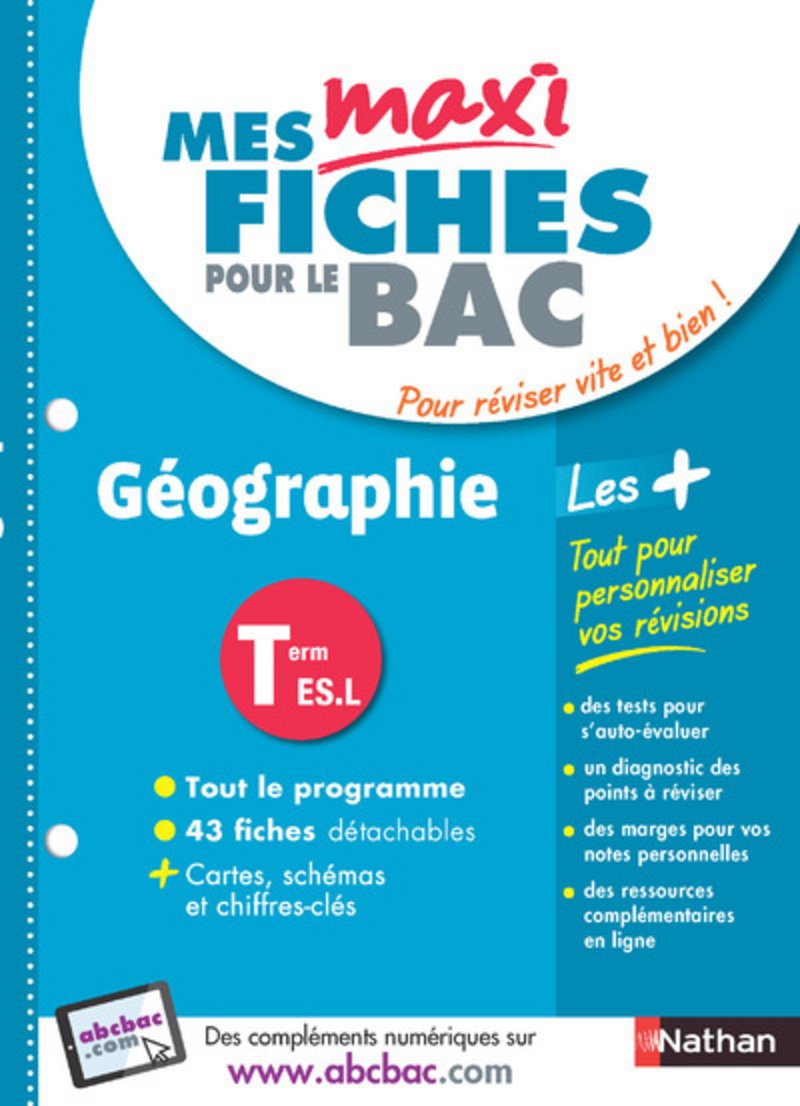 Mes Maxi fiches Géographie Terminale ES-L (9) 9782091503844