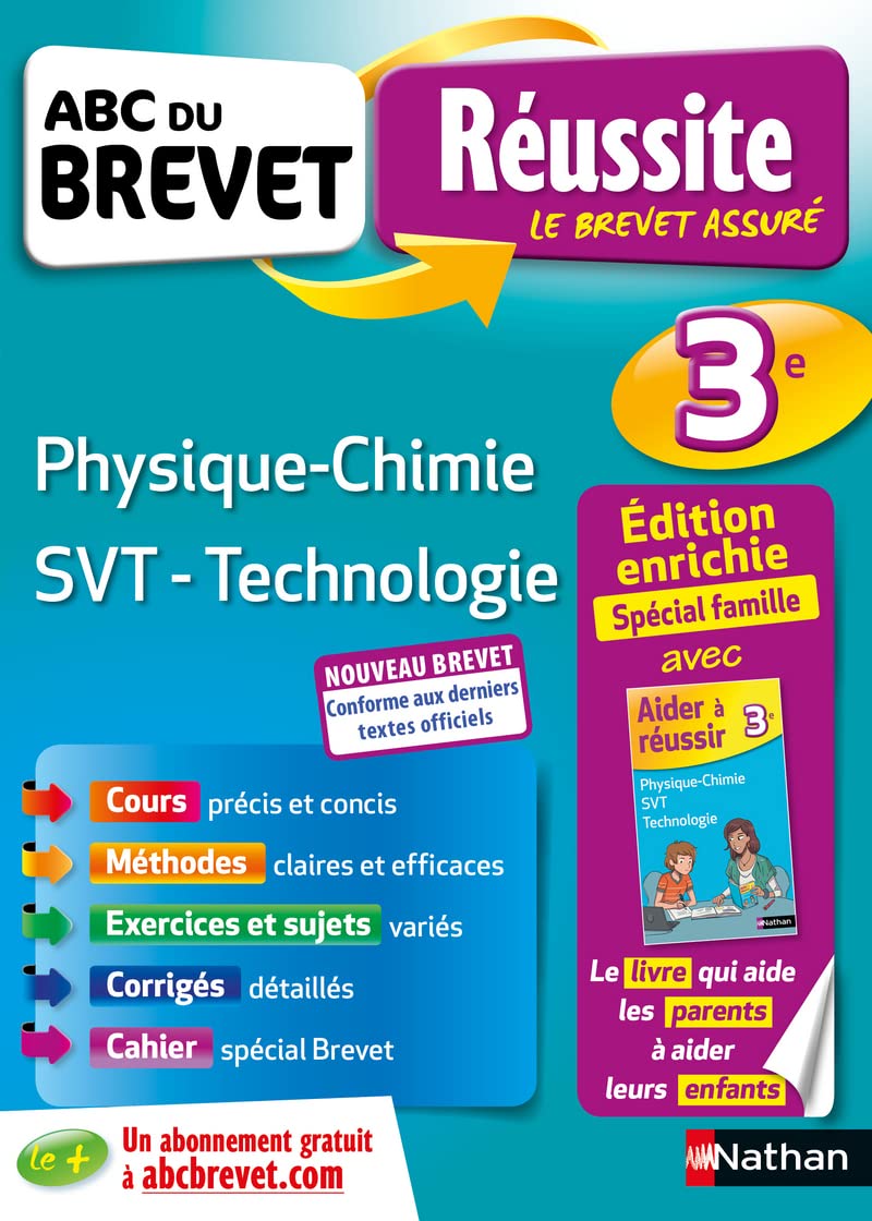 ABC du Brevet Réussite Famille - Physique Chimie SVT Technologie 3 9782091520346