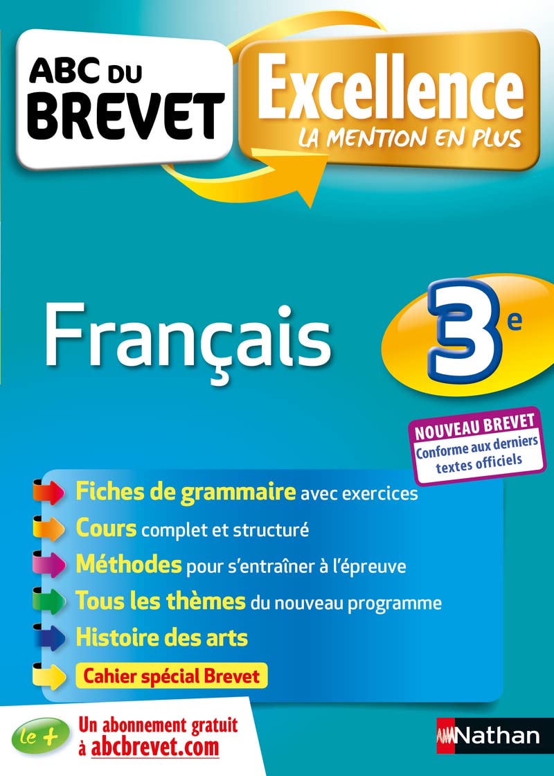 Français 3e - ABC du Brevet Excellence - Brevet 2022 - Cours, Méthode, Exercices 9782091520308