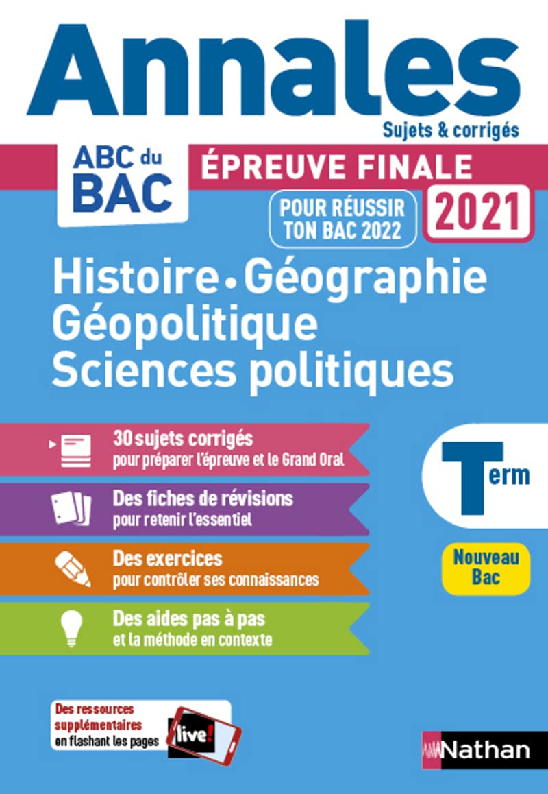 Annales ABC du BAC 2021-2022 - HGGSP (Histoire-géographie, géopolitique et sciences politiques) Tle - Sujets et corrigés - Enseignement de spécialité Terminale - Epreuve finale Nouveau Bac 9782091575377