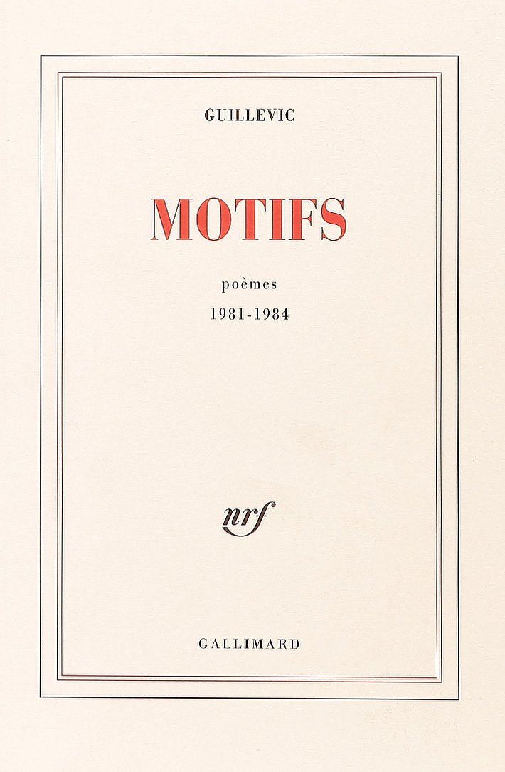 Motifs: Poèmes 1981-1984 9782070711109