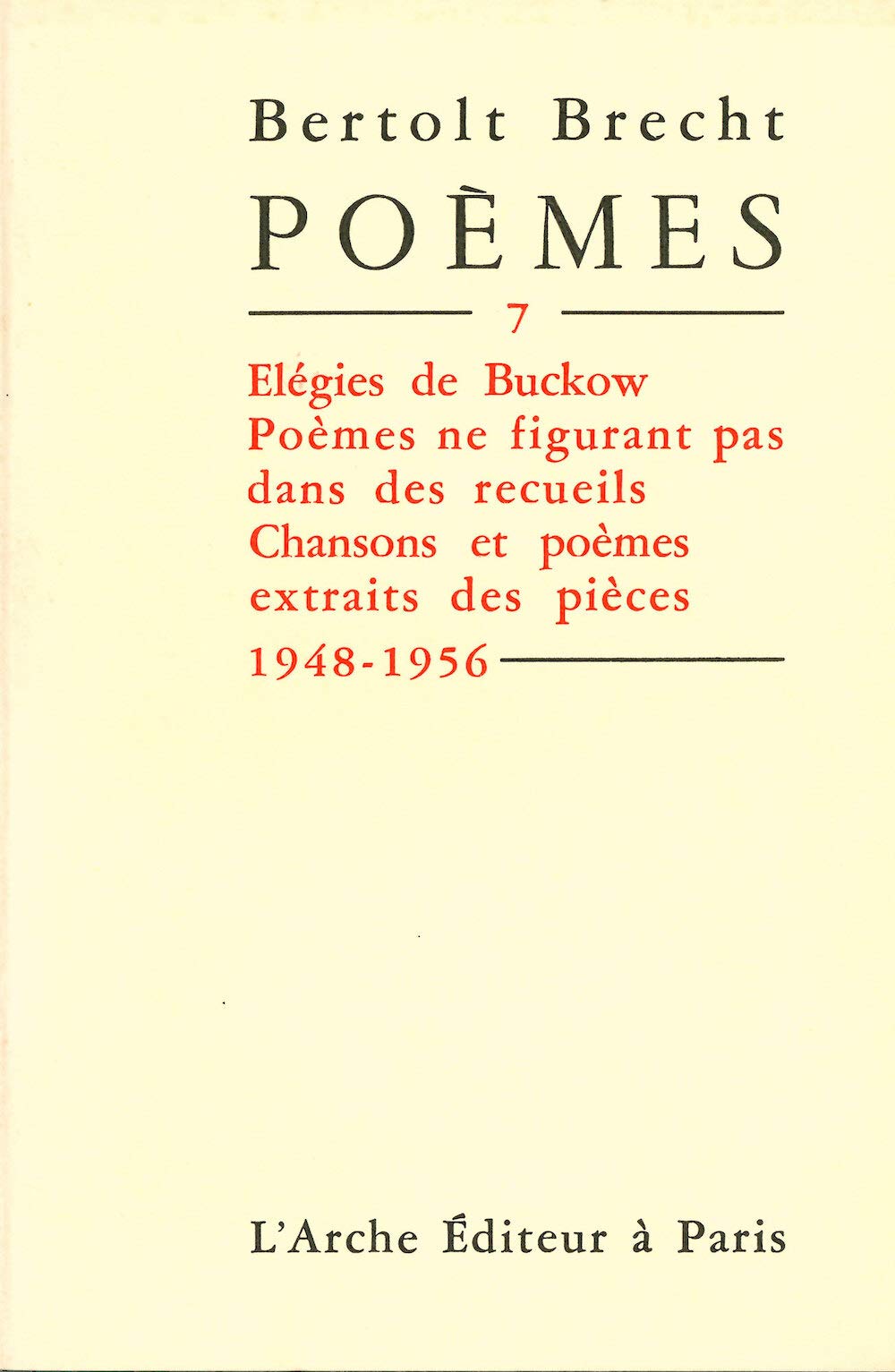 Poèmes 1948-1956, tome 7 9782851811332